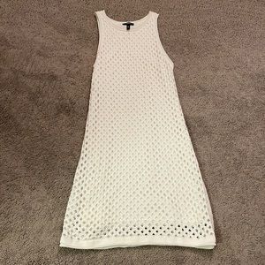 White Aqua Crochet Dress